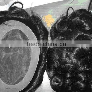 Super Fine Mono Base With 1" Thin PU Overlaid All Around Hair Replacement thumbnail-1
