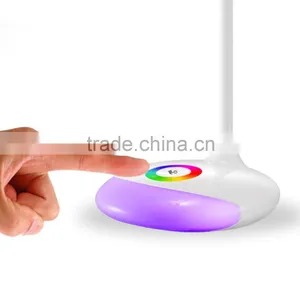 RGB Color Changing Light LED Table Desk Reading Lamp With Touch Switch Ringlike Rechargeable Dimmable Atmosphere Lights thumbnail-6
