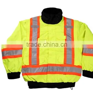 Adult Safety JacketTwo-tone 4 In 1 Hi Vis Safety Work Jackets Fluorescent Work Jackets Quality Choice thumbnail-3