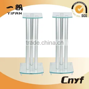 Pair 650 Height Glass Speaker Stand Mounts thumbnail-1