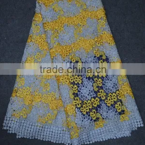 New Design Spain Lace Fabric Embroidery African Lace Fabric Chemical Cord Lace Fabric thumbnail-5