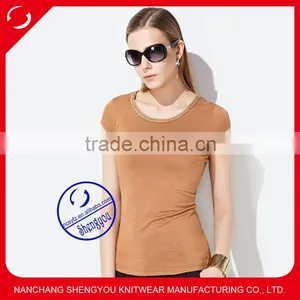 Custom 100 Rayon Blank t Shirt Women Wholesale thumbnail-1
