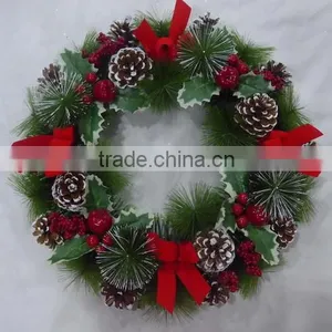 20" High Quality New Design Pine Needle Christmas Wreath With Decorations/garland for X-mas thumbnail-1