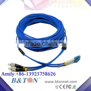 FTTH Duplex LC-LC LSZH 2Cores SM Armored Fiber Optic Patch Cord thumbnail-1