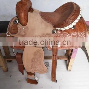 Western Saddle Hand Carved Leather thumbnail-1