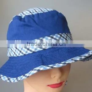 100% Cotton Fashion Popeline Bucket Hat,check Design Bucket Hat thumbnail-1