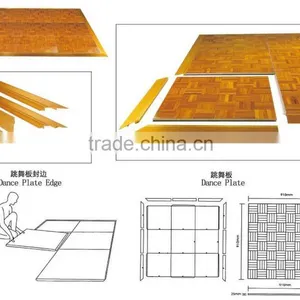 RP New Good Quality Interlocked Wood Portable Dance Floor For Sale With Trolley thumbnail-1