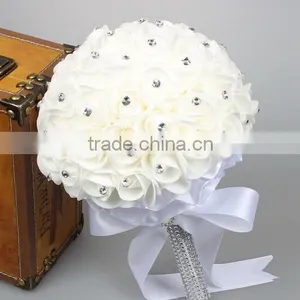 Wedding Bouquet Bridal Bridesmaid Aartificial Flower Roses Posy Handmade Decor thumbnail-1