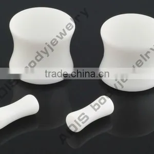 Body Jewelry Natural Stone Ear Tunnel White Color Stone Plugs thumbnail-1