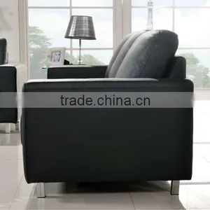 Chinese Home Furniture Black Leather Sectional Sofa Low Price thumbnail-4