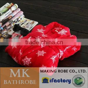 Multifunctional Printed Coral Fleece Bathrobe for Wholesales thumbnail-2