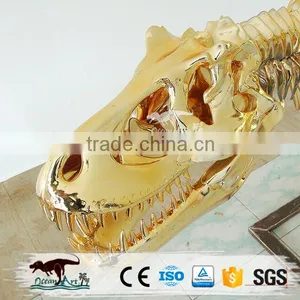 Fashionable Showcase Decorate Golden Dinosaur Skeleton thumbnail-3