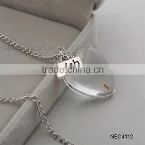 Oval Shape Glass Pendant Necklace Dandelion Wish Necklace thumbnail-5