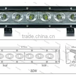 ShengWell Auto Led Light Bar 30W 9-32V IP67 Single Row Led Light Bar 10" CREE Led Bar Light CREE Led Light Bar thumbnail-1
