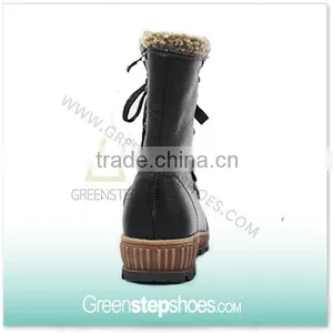 2015 Women's Ladies Black First Grain Leather Winter Boots thumbnail-4