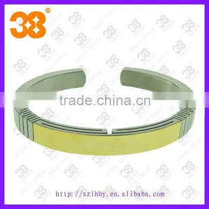 2013 Hot 18k Gold Jewelry Men Sterling Silver Bangle Cuff Bracelet 5 in 1 Bangle 7.5-8.5inch Friendship Bangle thumbnail-1