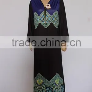 Fashion Long Sleeve Arab Lady Long Gown thumbnail-3
