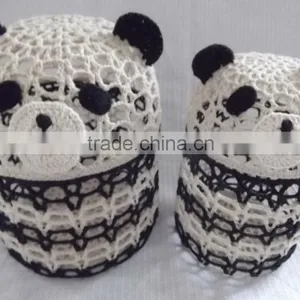 Crochet Animal Molded Basket - Panda thumbnail-3