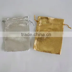 Fancygold or Silver Drawstring Metallic Gift Pouches thumbnail-2