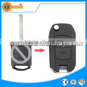 ABS Black 2 Buttons Flip Replacable Car Key Shell With Uncut HU100 Blade for Opel Astra g Vectra thumbnail-3