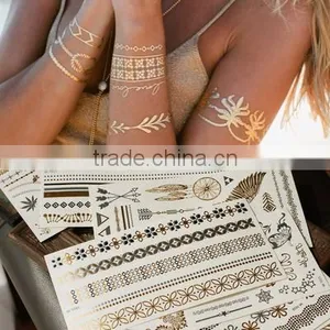 2016 Fashionable Waterproof Metallic Temporary Hand Tattoo Sticker thumbnail-1