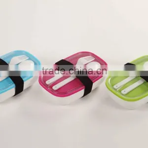 BPA Free Plastic Lunch Box With Silicone Inner Lid for Children thumbnail-4