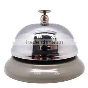 Reception Bell on Table in Silver or Gold Cover and Colorful Painted Base With Logo thumbnail-1