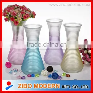 Colored Glass Vases Semi-Color Sprayed Cheap Colored Glass Flower Vase thumbnail-3