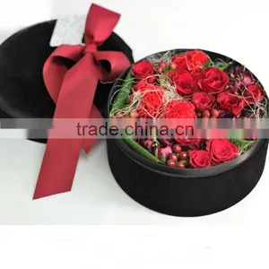 Round Fabric Flower Boxes With Ribbon Bowknot thumbnail-1