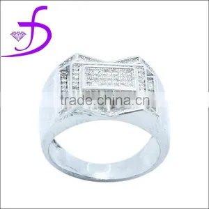 Wholesale Micro Pave Zircon 925 Silver High Quality Men Ring thumbnail-1