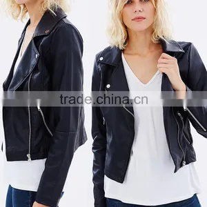 OEM Wholesale Hi-end Strechable Pu Custom Woman Fall Coat Jacket New Clothes thumbnail-1