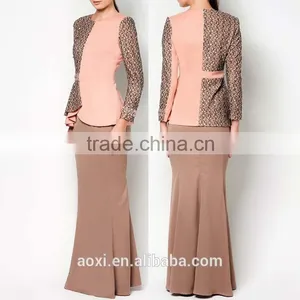 Fashion Design Beaded Printed Bodycon Wholesale Price Muslim Dress thumbnail-1