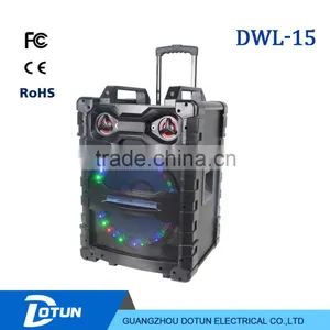 15 Inch Big Power New Wooden Speaker Box With Bluetooth Led Light Remote DWL-15 thumbnail-1