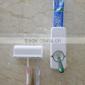 Wash Suppliers Toothpaste Dispenser Automatic Toothpaste Squeezer and Toothbrush Holder Set thumbnail-1