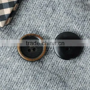 Black Burnt Corozo Nut Buttons With Laser Engraved on thumbnail-1