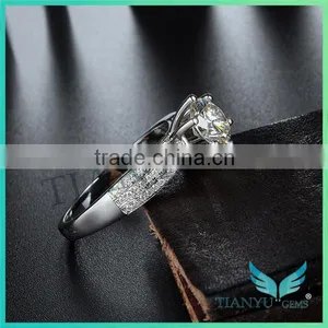 Lady's Sliver Ring 1Carat Moissanite Rings Wedding,Engagement Rings thumbnail-3