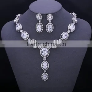 Wholesale Bridal Jewelry Set,shinning White Stone Jewelry Set,christmas Gifts thumbnail-2