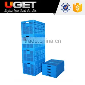 Acid and Alkali Resistance Plastic Foldable Mesh Crate for Supermarket thumbnail-3