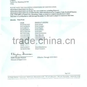 Preserved/dried Kiwifruit, Dried Kiwi Slice-100ppm Max,18-22% Moisture thumbnail-6