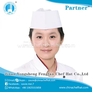 White Chef Hat With Print Logo Cheap Paper Forage Cap thumbnail-3