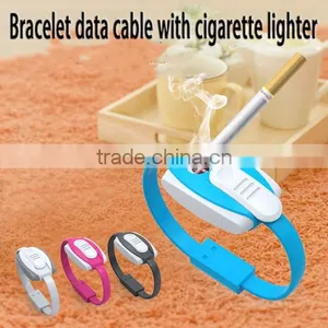 2015 Hot-selling Bracelet 3 In 1USB Cable For IOS/Android Mobile Phones Bracelet USB Cable With Cigeratte Lighter Inside thumbnail-1