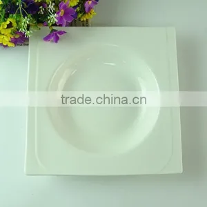 Hot Selling Cheap Porcelain Square Soup Plate , Cheap Ceramics Dinner Plate thumbnail-1