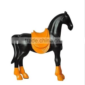 Pink and Black Modern Design Resin Small Horse Statue thumbnail-2