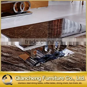 Marble Top Coffee Table With Metal Base for Banquet Hall thumbnail-2