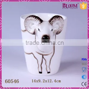 Animal Shape White Custom Ceramic Mug no Handle thumbnail-2