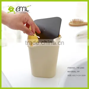 Top Selling Mini Desktop Covered Trash Debris Storage Clean Bucket / Garbage Trash Cans With Lid Best for Office thumbnail-5
