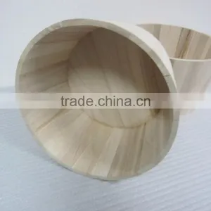 Hot Sale Natural Handmade Round Shape Solid Wooden Barrel, Wood Barrel With Rope Handle Manufacture thumbnail-6