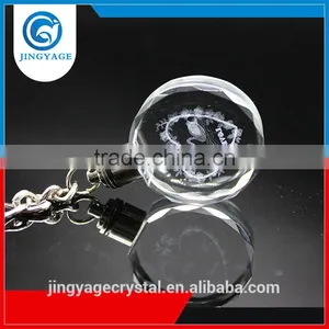 3D Laser Engraved Love Round Design Crystal Led Key Chains Photo Led Crystal Key Chain thumbnail-3