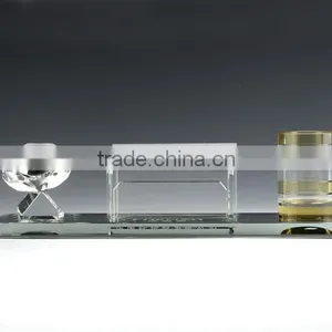 JINGYAGE TOP SALE Office Attractive Style Colorful Stage Decorations Yellow Crystal Pen Holder thumbnail-1
