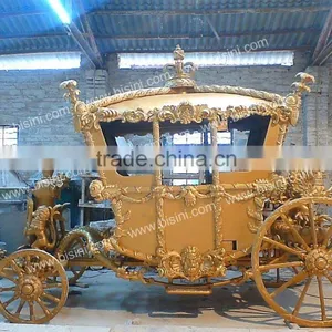 2017 New Royal Golden Cinderella Pumpkin Horse Carriage Celebration Wedding Carriage (BG11-M053) thumbnail-3